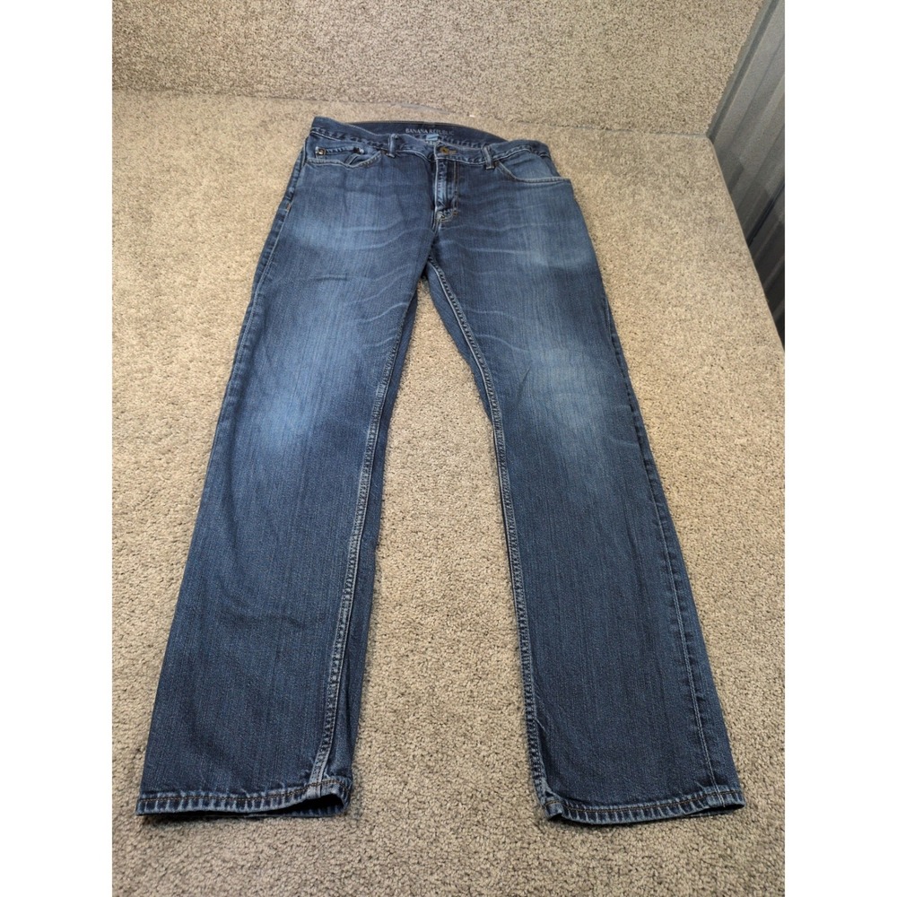 Banana Republic Vintage Straight Mens Jeans 34x32 Dark Wash Blue 100% Cotton